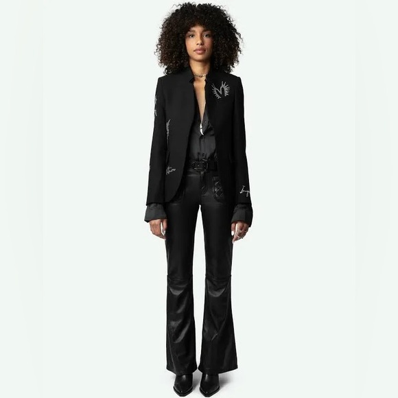 NWT Zadig & Voltaire ‘Very Strass Heart Blazer’ Black Jeweled Size 36/S $598 - Picture 3 of 7